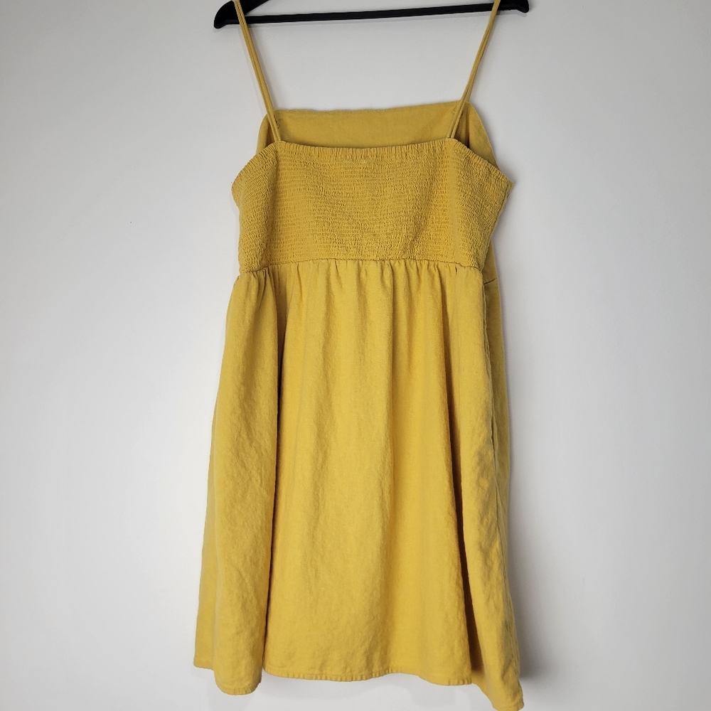OLD NAVY WOMEN'S LINEN BLEND YELLOW SPAGHETTI STRAP DRESS SIZE XXL - Picture 4 of 7